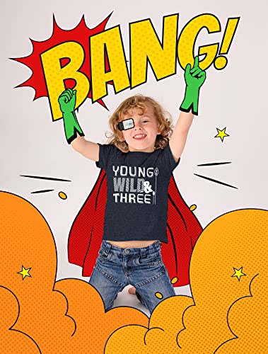 Young Wild and Three Boy 3rd Birthday Outfit Toddler Shirt 3 Year Old Boys Third Party Tshirt3