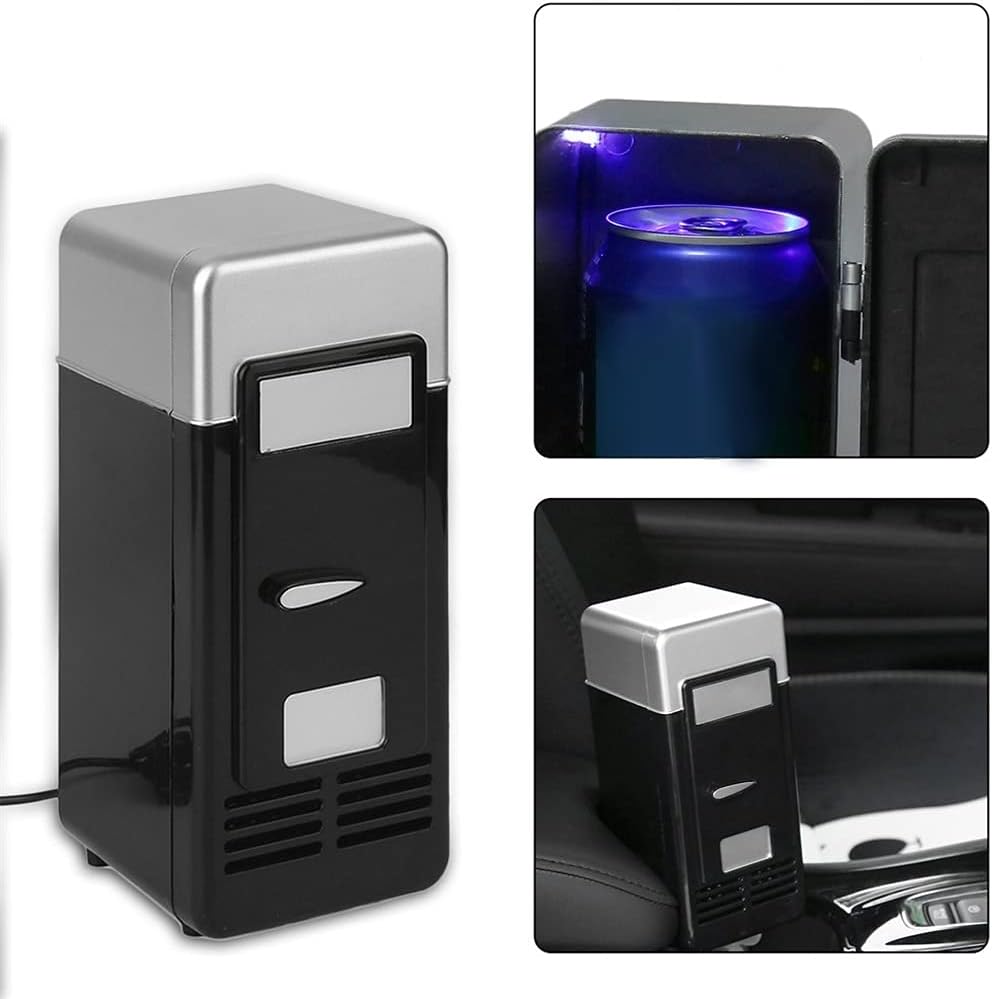Car Mini Fridge Car Portable Drink Cooler Boat Travel Cosmetic Fridge Black