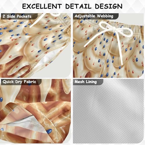 Boccsty Navy Sprinkles White Ice Cream Boys Swim Trunks Baby Kids Summer Toddler Beach Board Shorts 2T3