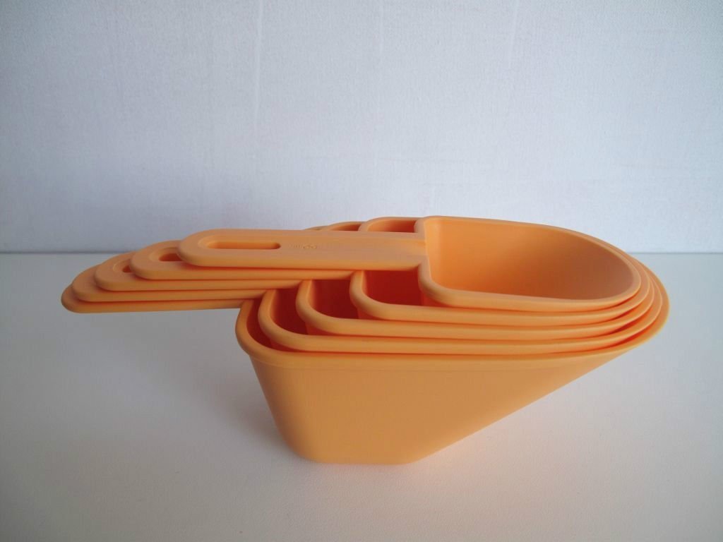 TUPPERWARE Backen Meßlöffel orange Maßgeber Meß Löffel Mehlschaufel Backhelfer