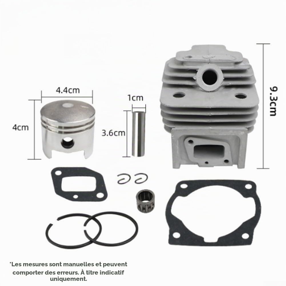 Cylindre pour kit piston pour balai moteur 52CC 44-5 avec performances robustes dans les tâches exigeantes (A)
