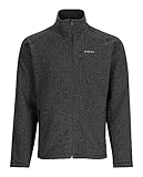 Simms Men’s Rivershed Full-Zip Fleece Sweater, Black Heather, X-Large