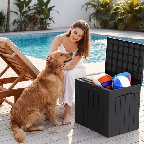 Image of Devoko 29 Gallon Deck Box, Waterproof Resin Outdoor Storage Box