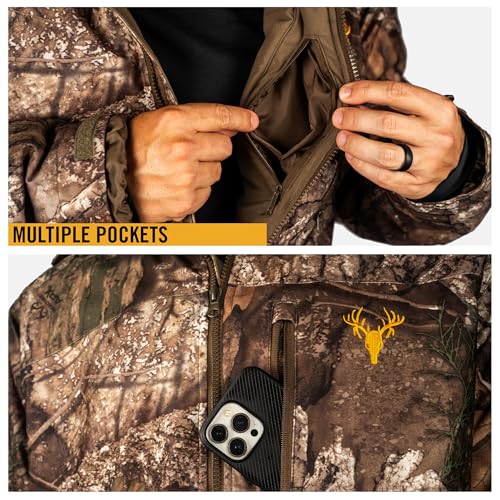 Image of HOT SHOT Men's Insulated Camo Hunting Parka, Waterproof Jacket, Versatile Camouflage Hunting Clothes for Men