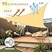 Shade&Beyond Triangle Sun Shade Sail 16'X16'X16' Permeable Canopy Sand for Patio Garden Yard Deck Pergola (We Make Custom Size)