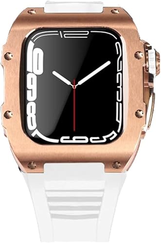 KGDHB Lastest Stainless Steel Strap Case for Apple Watch Band 7 45mm Titanium Alloy Case for Iwatch 7 6 5 4 SE 44MM Diy Mod Kit Set disponible en Yaxa Venezuela