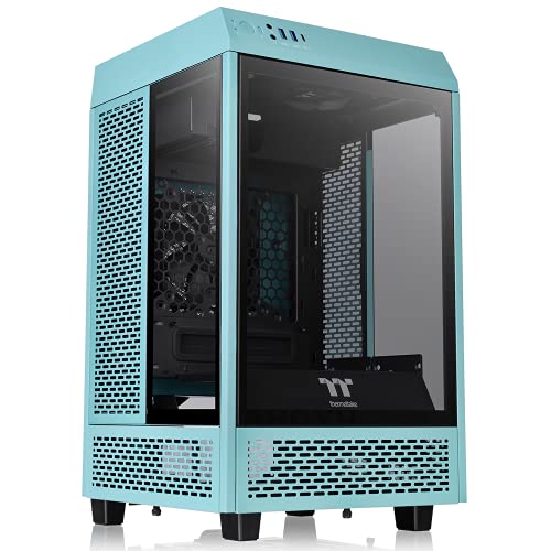 Thermaltake Tower 100 Turquoise Edition Tempered Glass Mini Tower Computer Chassis Supports Mini-ITX CA-1R3-00SBWN-00