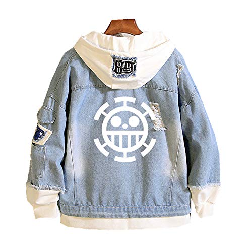One Piece Anime Hombre Mujer Chaquetas de Mezclilla Denim Jacket Cosplay Jeans...