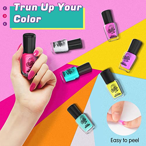 Amagoing Nail Polish Kit For Girl Ages 6-12, Kids Nail Art Salon Set With Nail Dryer, Peelable Glitter Nail Polish, Storage Desk, Makeup Manicures Decoration Studio Gifts For Birthday Spa Party Favors #TOP1