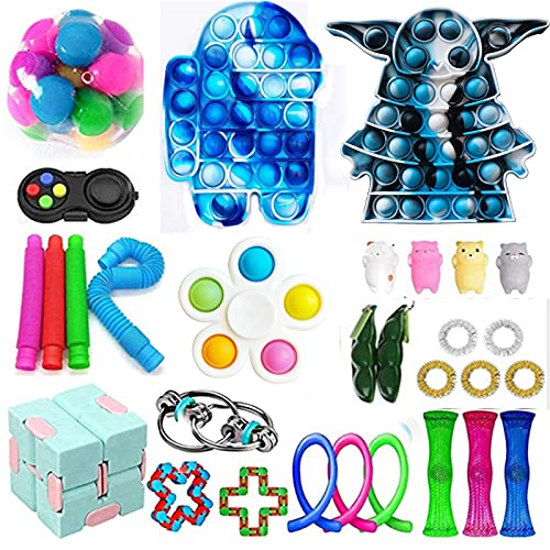VINMEN Fidget Toys Pack, Sensory Fidget Toy Set, Cheap Fidget Pack Toys Relieves Stress Anxiety for Kids Adults Fidget Toy Kill Time (Fidget-G)