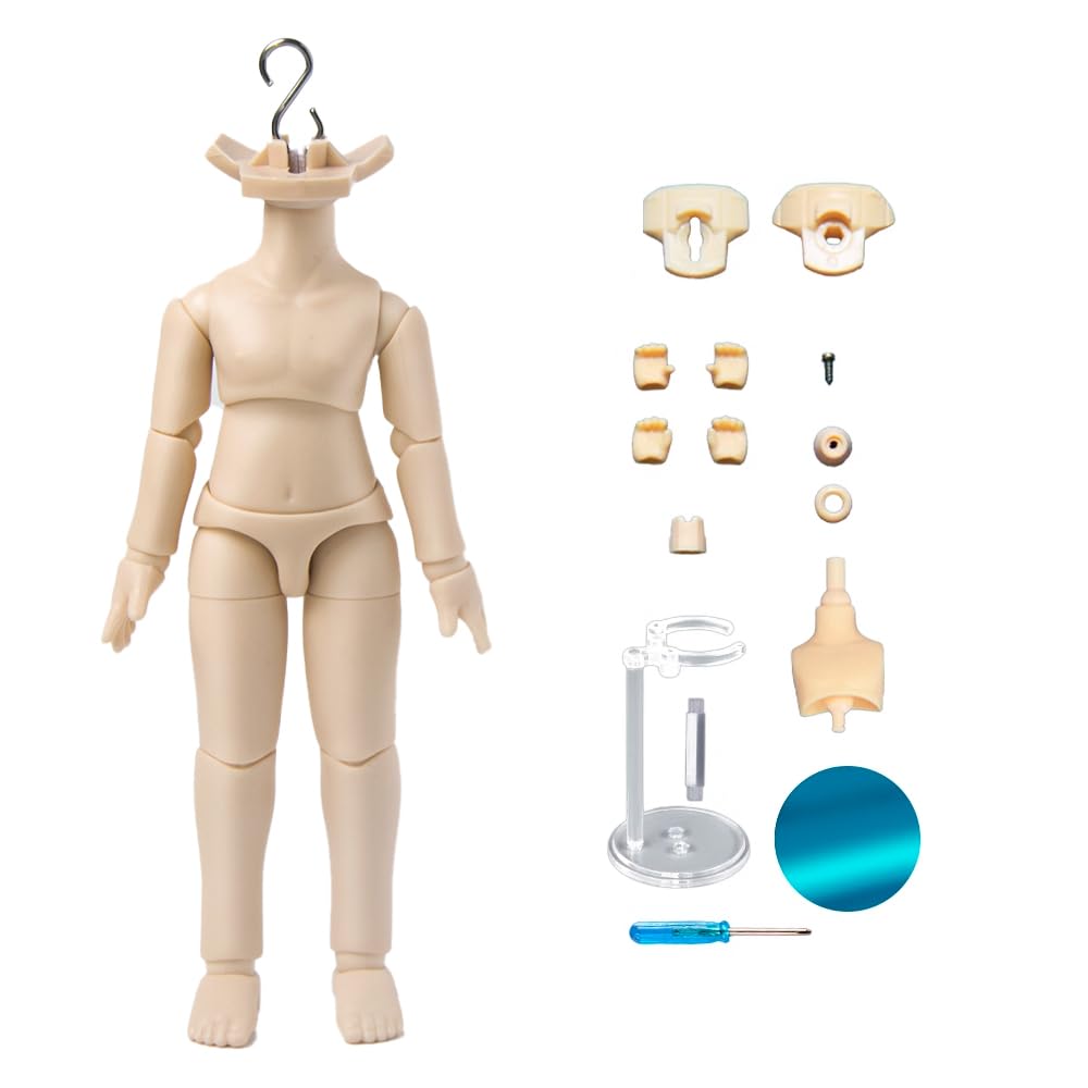 XiDonDon New 4.2 inch/4.6 inch Doll Body 1/12 YMY PVC Body for GSC,STO,1/12 BJD Doll Head Movable Spherical Joint Dolls Action Figure Toys (11.8cm Milky White)