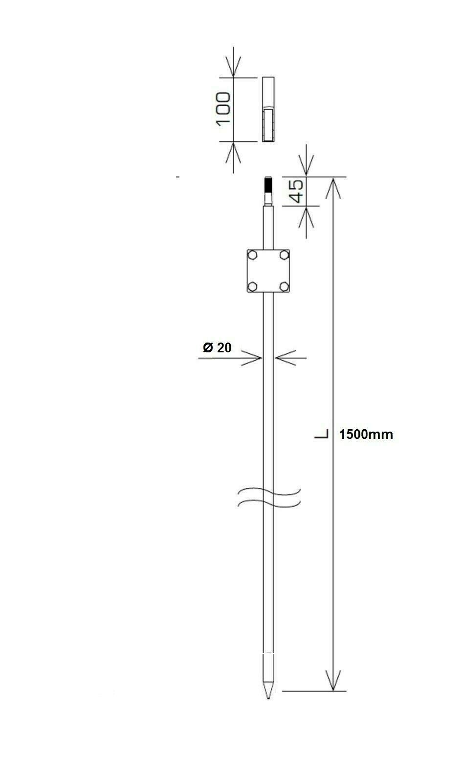 Tiefenerder Erder Erdung Staberder Ø20mm V4A Set 1,5m Zusammensetzung nach DIN EN 62561