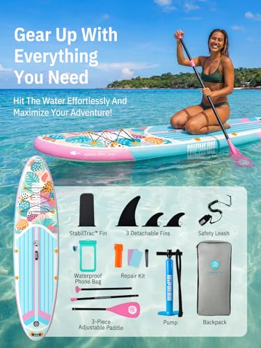Image of Niphean Inflatable Stand Up Paddle Board with SUP Accessories, Anti-Slip EVA Deck, 10'6'' Inflatable Paddle Boards for Adults & Youth of All Skill Levels