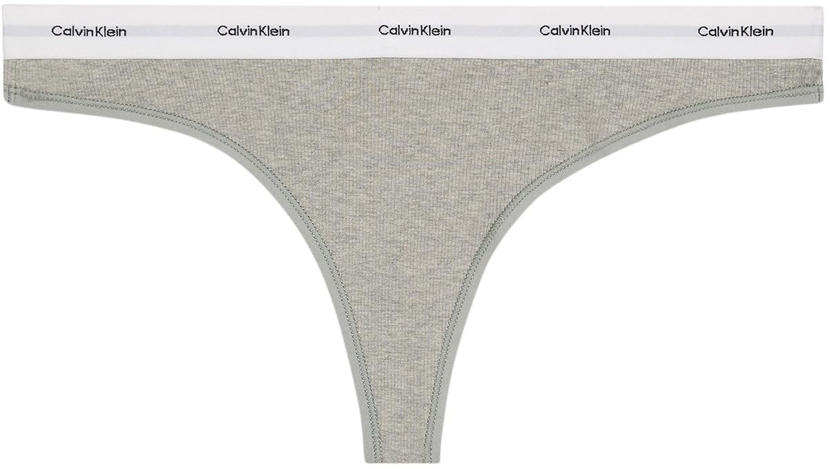 Calvin Klein Women's Thong Underwear, Grey (Grey Heather), L