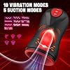 JFRong Elektrischer Masturbieren Handfrei Cup mit 10 Vibration &10 Saugmodi und Rotierende Massagefunktion Erotik Sex Spielzeug für die Männer Taschenmuschi Blowjob Penis Masturbatoren Stimulator #1