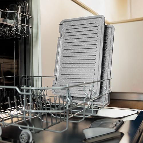 Cecotec Gril Électrique avec Grill Rock'nGrill 2000 Smash PerfectCook. 2000W, Sonde Température, Dual Température, Bac Récupérateur de Graisse, Plaques Réversibles, Surface 30x21 cm, Acier Inoxydable