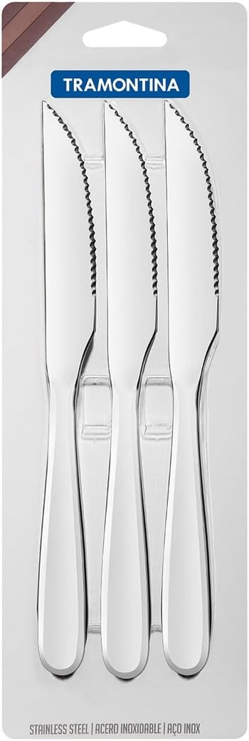 Conjunto de Facas para Churrasco Aço inox 3 Pç Tramontina inox
