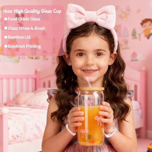 Cadeaus voor meisjes, tieners, 9, 10, 11, 12, 13, 14, 15, 16 jaar, verjaardagscadeau voor meisjes, Kerstmis, advent, cadeau-idee, glazen beker met rietje en deksel, make-upkwast, cosmeticatas - Afbeelding 4