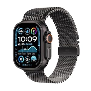 Apple Watch Ultra 2 [GPS + Cellular 49mm] Smartwatch, Sport Watch with Black Titanium Case with Black Titanium Milanese Loop – Medium. Fitness Tracker, Precision GPS, Action Button, Carbon Neutral