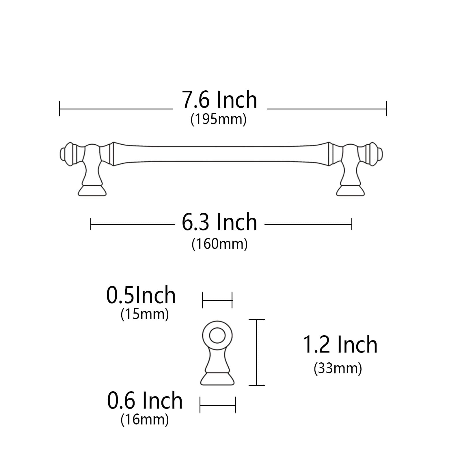 Alzassbg 10 Pack Brushed Satin Nickel Cabinet Pulls, 6.3 Inch(160mm - View #9