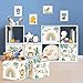 Imagen de HUUMONSS 30cm Juego de 3 Cajas de Almacenamiento Boho Bosque Animal Organizadoras de Almacenaje Juguetes León Jirafa Palmeras Plegables Cestas Almacenaje Niños Libro Ropa para Estantes Armario