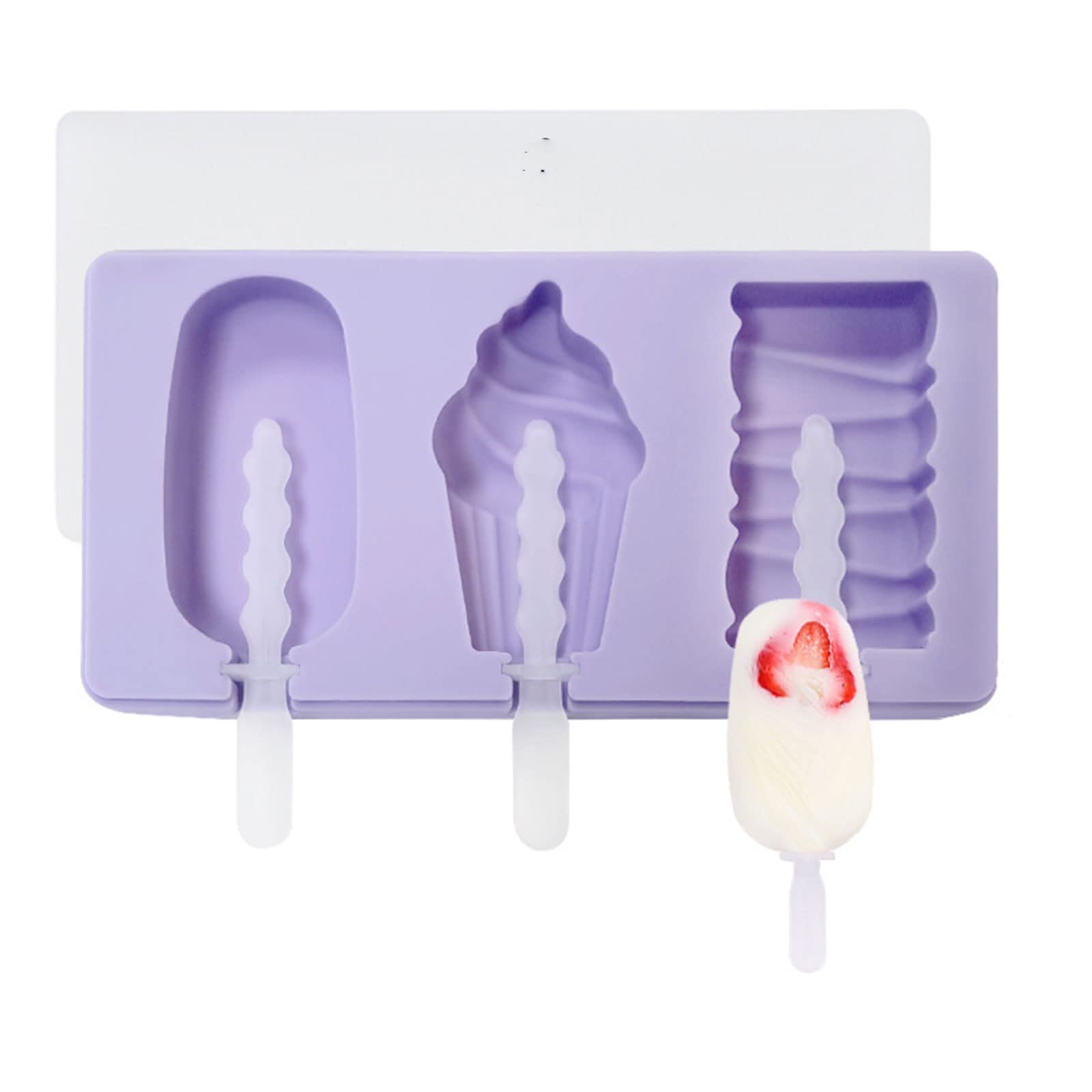 Buxuaaaa A Buxuaaa Popsicles Molds Silicones Ice Creams Molds Cakesicle For Ice Creams Making Easy Demold Popsicles Silicones With Lid