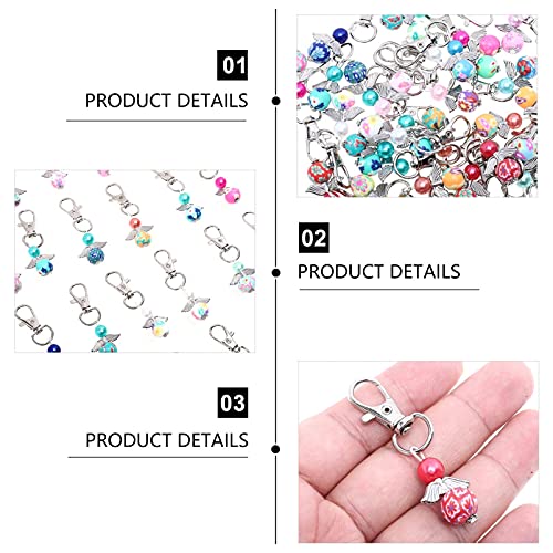 Generic 30Pcs Angel Charm Keychain Pearl Angel Wings Thank You Gift Key Circle Baby Shower Welcoming Gifts With Tags Bags For Bag Pouch Purse Key Holders, 5.5X2Cm (09F0320Il6) #TOP6