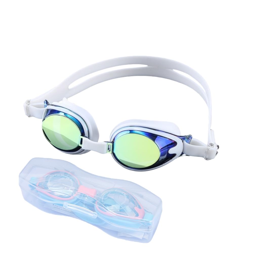 OMEIU Store Comfortable Anti-fog Swimming Goggles with case Waterproof UV Protection For Kids Boys Girls Soft Silicone Seals For Comfort Perfect For Lap Triathlon Training & Aquatic Sports (Set02)
