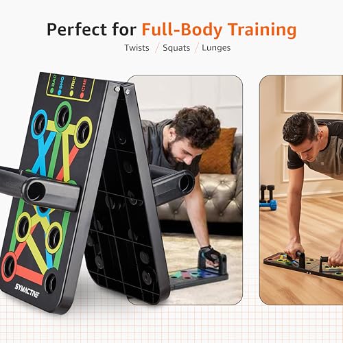 Image of Amazon Brand - Symactive Push-Up Board | for Men & Women | Home Gym Fitness Equipment | for Strength Training | Durable, Compact & Sturdy