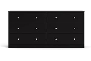 Tvilum Portland 6 Drawer Black Dresser