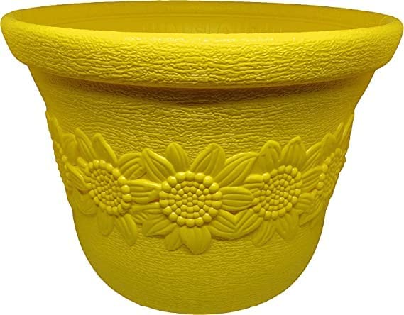 Image of Sunny Plastic Pots for Plants, Flower Pots for Home, Window Display, Garden (Multicolor 10 inch - 4 pc)