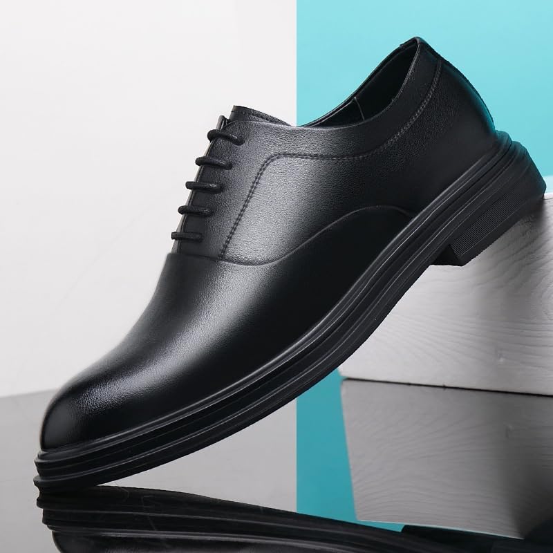 Men's Invisible Height Increasing Elevator Shoes Modern Men's Formal Business Oxford Shoes Classic Lace-up Formal Tuxedo Shoes Anti-Slip Low Top Non Slip Prom3