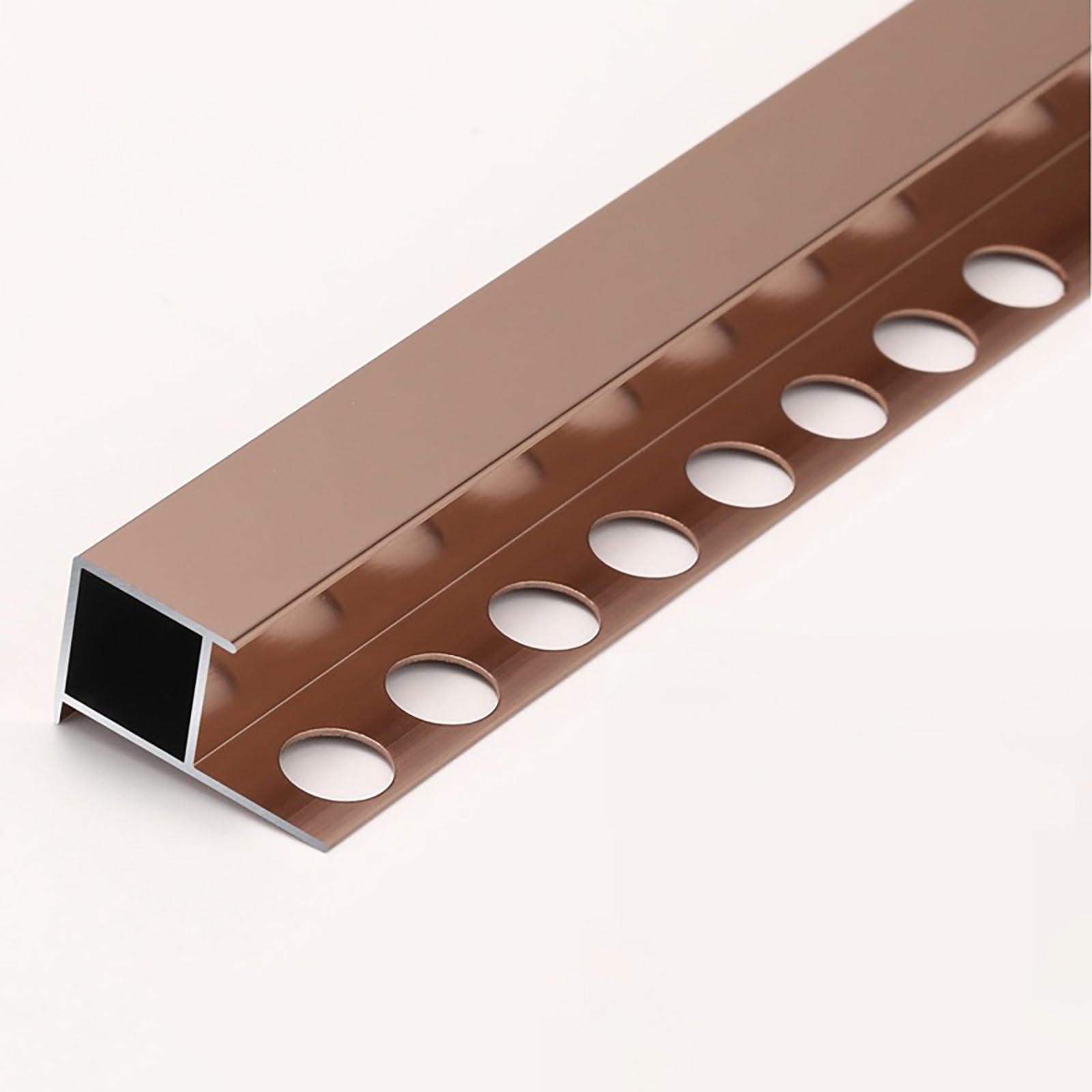 Tira de borde de azulejos oro rosa 125 cm para remate de perfiles de suelo y pared
