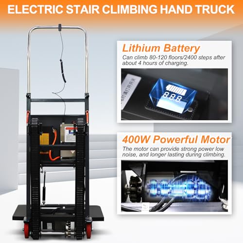 Carretilla eléctrica para escaleras 441 lbs de capacidad miniatura 4