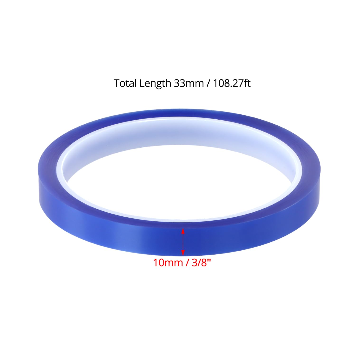 QWORK® 4 Rollos Cintas Térmicas de 10 mm x 33 m, Cintas de Alta Temperatura para Sublimación (Azul)