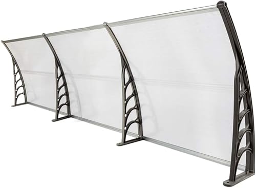 Miniatura 4 de Toldo de policarbonato para ventana de puerta, de 40 x 120 pulgadas, para puerta delantera, patio, exterior, protección UV, lluvia, nieve, hoja