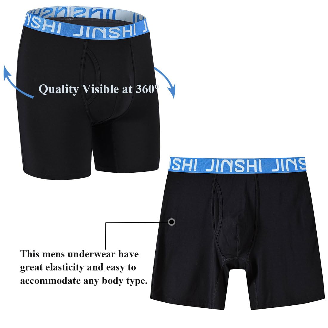 JINSHI Calzoncillos tipo bóxer de rayón de bambú para hombre, 942M07*paquete de 3, XX-Large