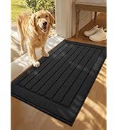 Color&Geometry Door Mat Indoor Entrance 20"x36" Non Slip Dirt Trapper, Absorbent Doormat, Washabl...