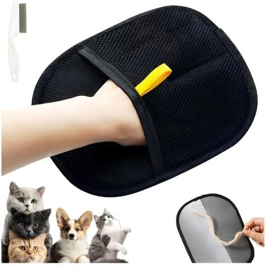 Luvas Removedoras de Pelos para Pets Dupla Face, Grooming e Limpe...