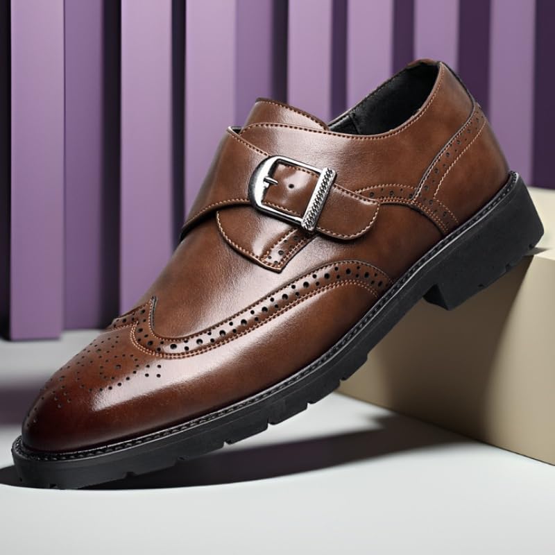 New Men Casual Shoes Business Shoes Slip-on Dress Shoes Male All-Match Wedding Shoes Buckle Strap2