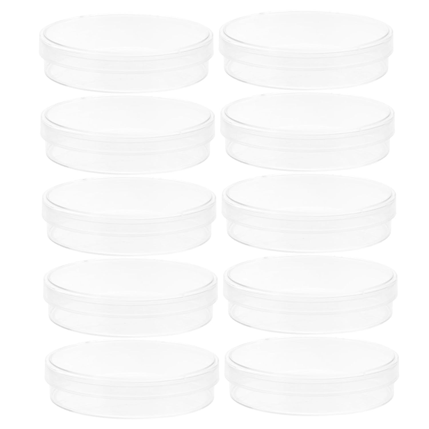 Cabilock Round 6cm Petri Dishes 10pcs Agar Culture Dishes for Laboratory School Teaching Use