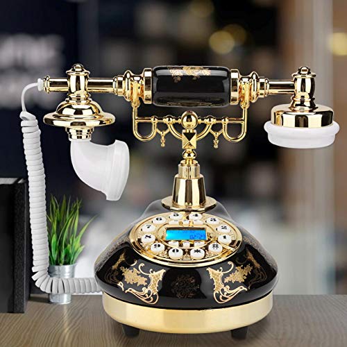 Garsentx-Vintage-Telephone-Ms-9107-Ceramic-Black-Gold-Flower-Pattern-Rotary-Dial-Telephone-European-Style-Antique-Telephone-Home-Decor-Desk-Phone