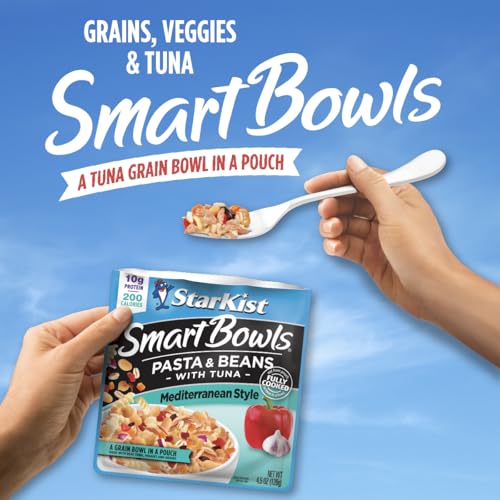 Image of StarKist Smart Bowls Tuna, Pasta and Beans, Mediterranean Style, 4.5 oz Pouch (Pack of 4)