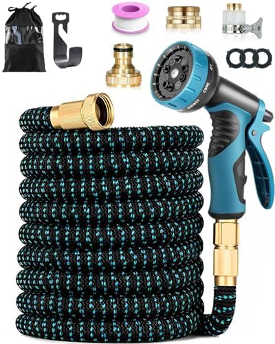 Expandable Garden Hose 150FT/45M with 10 Spray Nozzle, 4-Layer La...