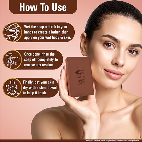 Image of Multani Natural Kojic Acid 1% and Haldi Chandan Soap - 125 gm (Pack Of 3) | Helps In Skin Brightening | For Pigmentatio & Sun Damage | Paraben Free | Clinically Tested | For All Skin Types | Soap Bar For Men & Women