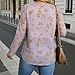 Womens Plus Size Long Sleeve Mesh Blouses Floral Loose Bow Tie V Neck Flowy Tops Summer Trendy Boho Shirts Cover Ups Purple