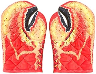 gerFogoo 2pcs Oven Gloves, Thick Cotton Oven Anti-scalding Crab Claw Gloves, Suitable for Microwave Ovens, Ovens, Grill Plates