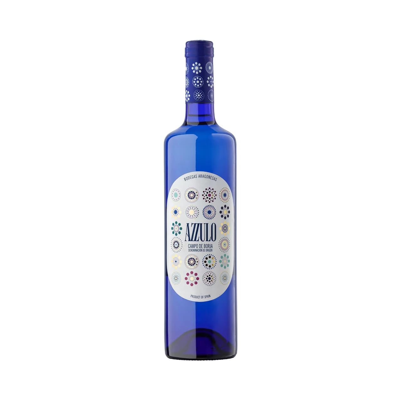 AZZULO Halbtrockener Weißwein mit D.O. Campo de Borja Flasche 75 cl. 4er Pack
