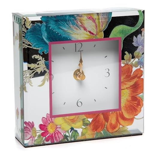 MACKENZIE-CHILDS Clock, Decorative Clock for Kitchen and Living Room, Flower Market Reflections