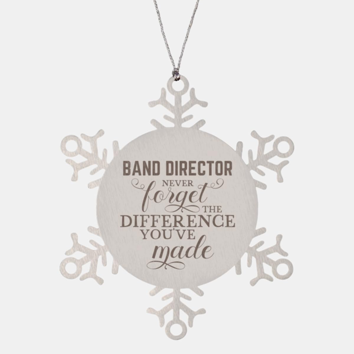 Keepsake Band Director Ornament Gifts, Band Director Never Forget The Difference You've Made. Band Director Snowflake Ornament Appreciation Gifts for Band Director Friend Coworker
